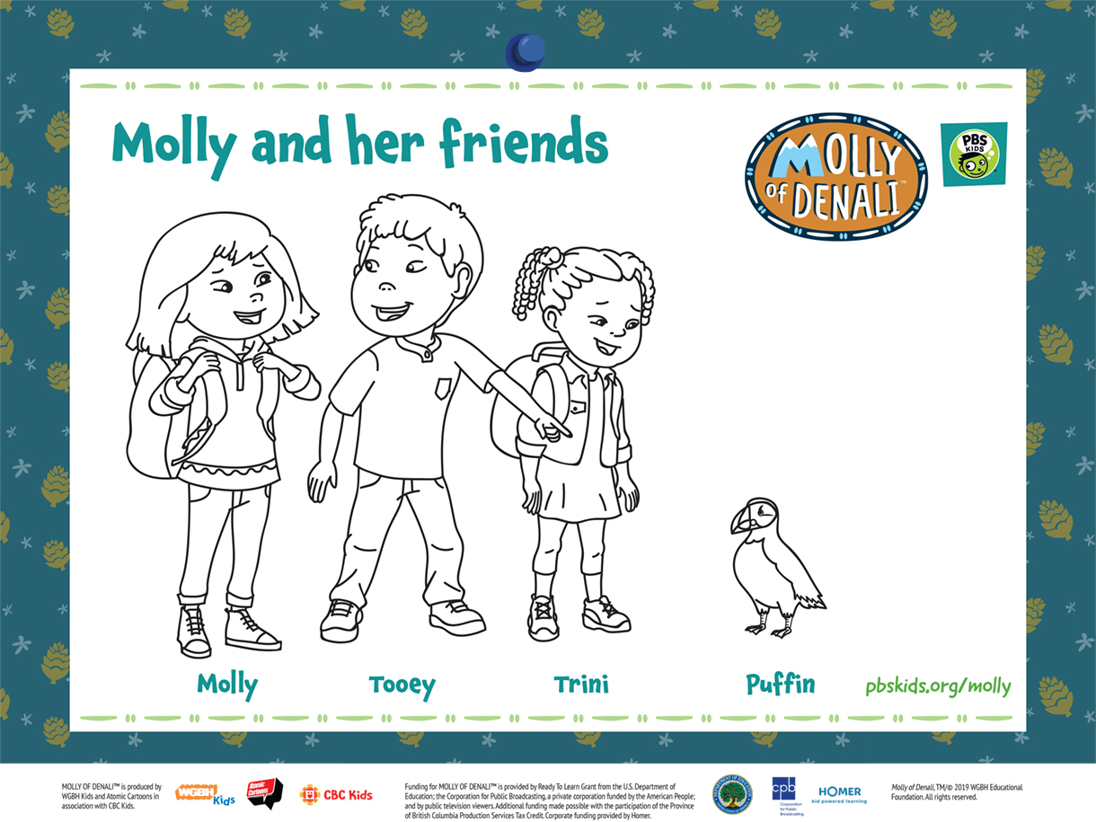 Molly of Denali Molly Friends Coloring Page