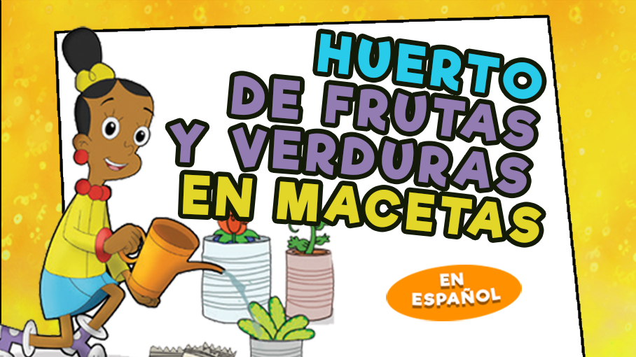 Huerto de frutas y verduras en macetas