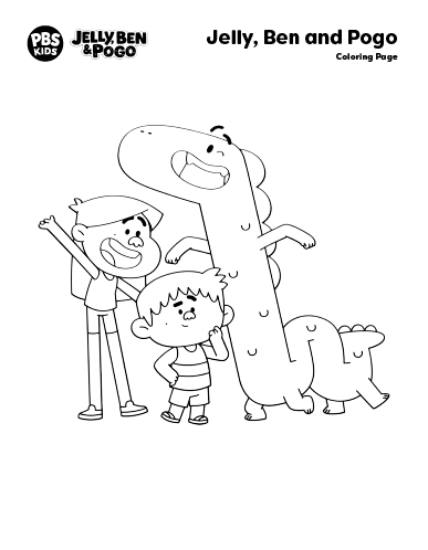 Activity 1: Jelly, Ben and Pogo coloring