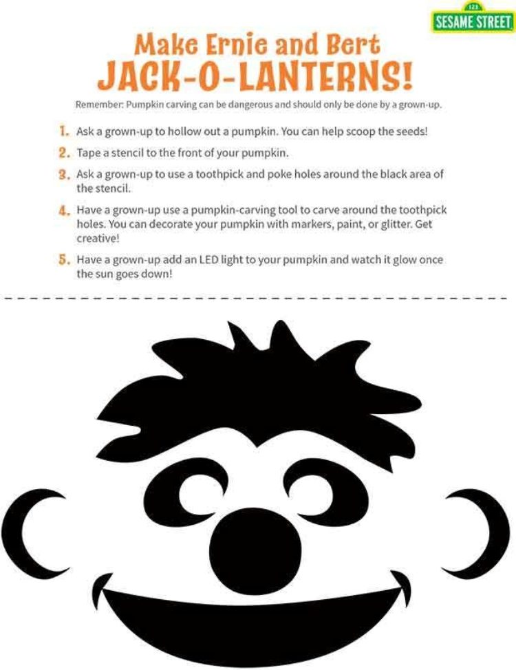 Bert & Ernie's Pumpkin Carving Stencils | Kids… | PBS KIDS for Parents