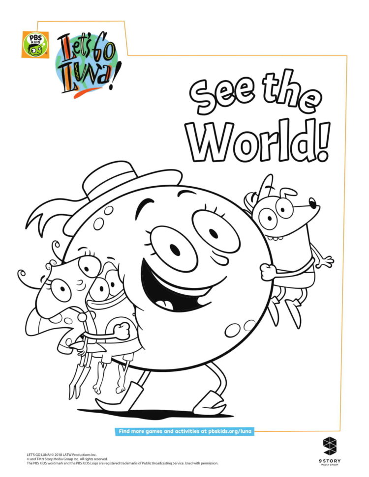 Luna And Friends Coloring Page Kids Pbs For Pas Luna And Friends Coloring Page Kids