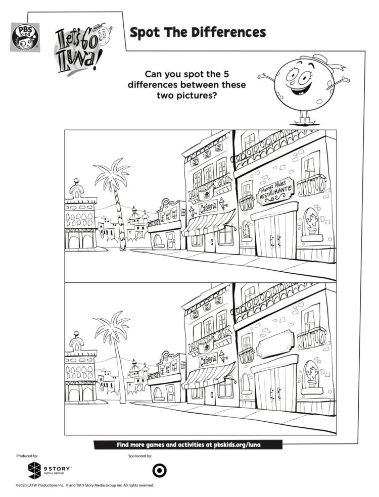 Spot Five Differences Activity Kids Coloring PBS KIDS For Parents