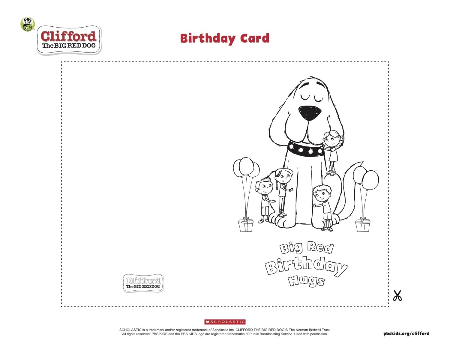Clifford Birthday Card | Kids Coloring Pages | PBS KIDS for Parents