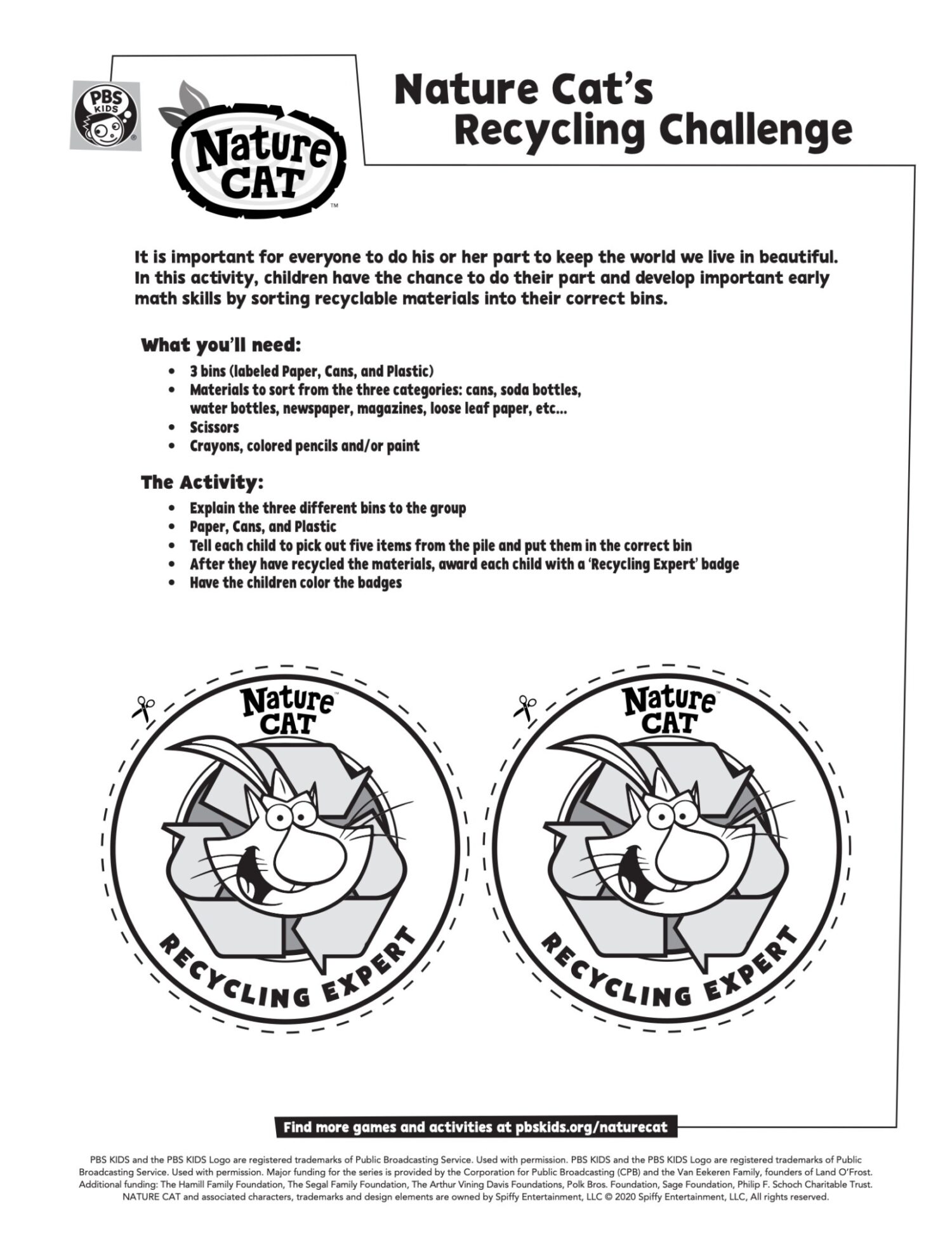 Nature Cat's Recycling Challenge Kids… PBS KIDS for Parents