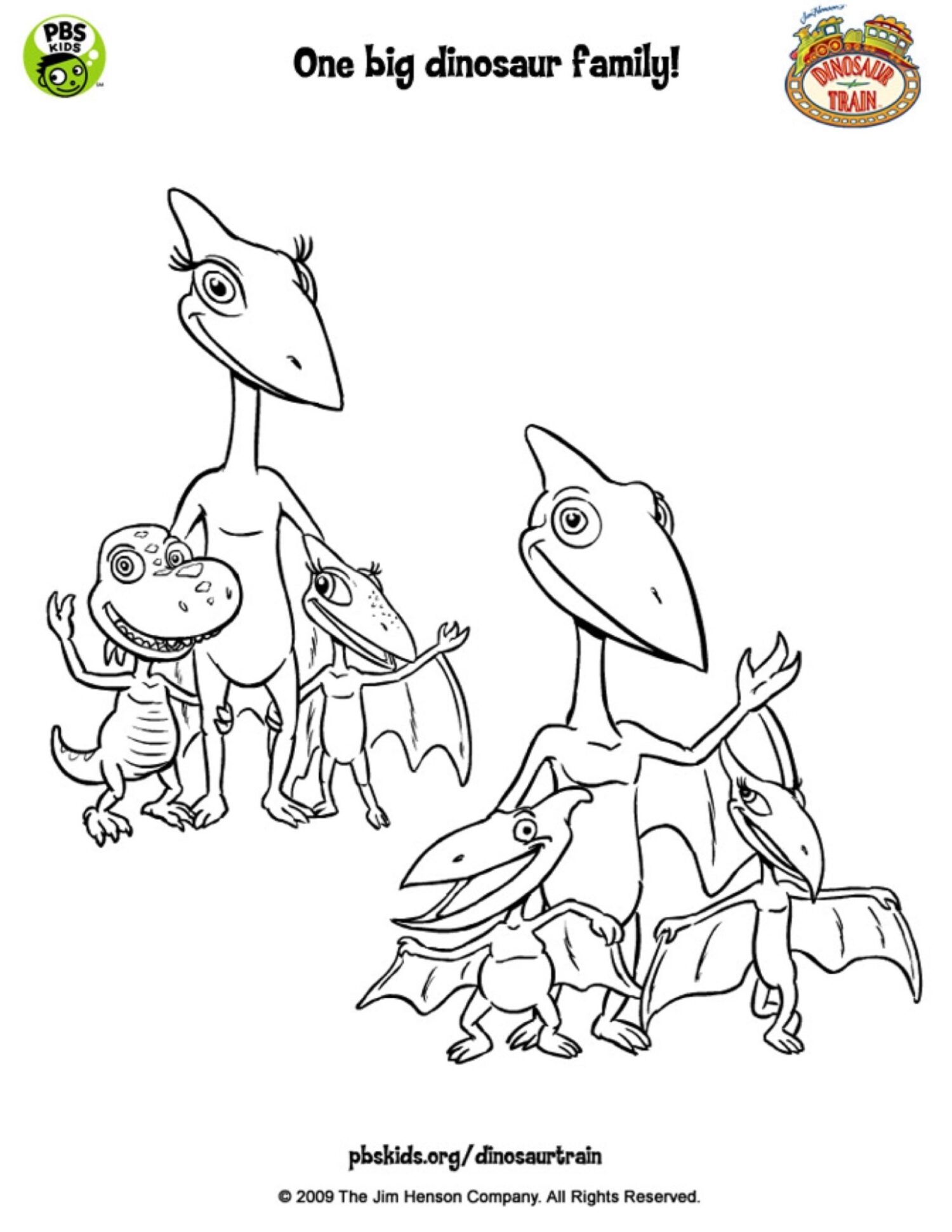 One Big Dinosaur Family Coloring Page Kids??? PBS KIDS for Parents