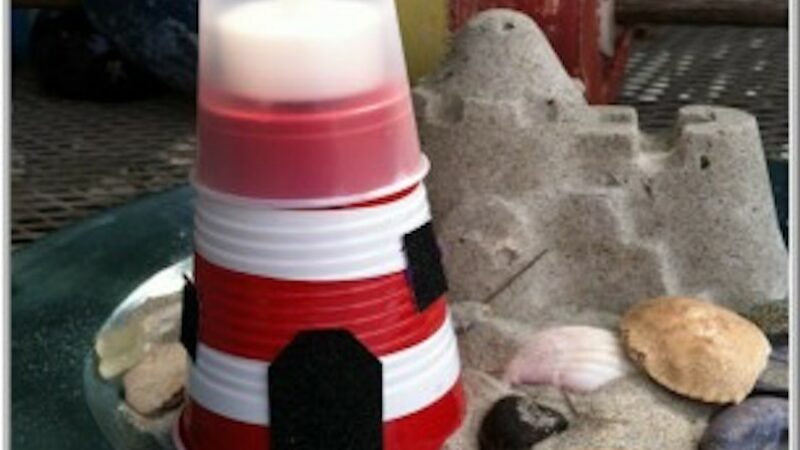 塑料杯灯塔特征图像