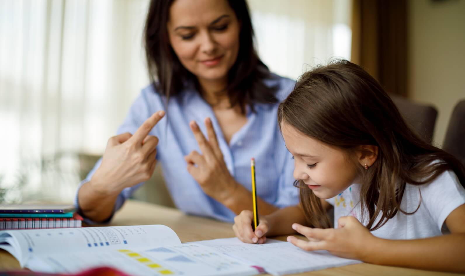 child doing math homework