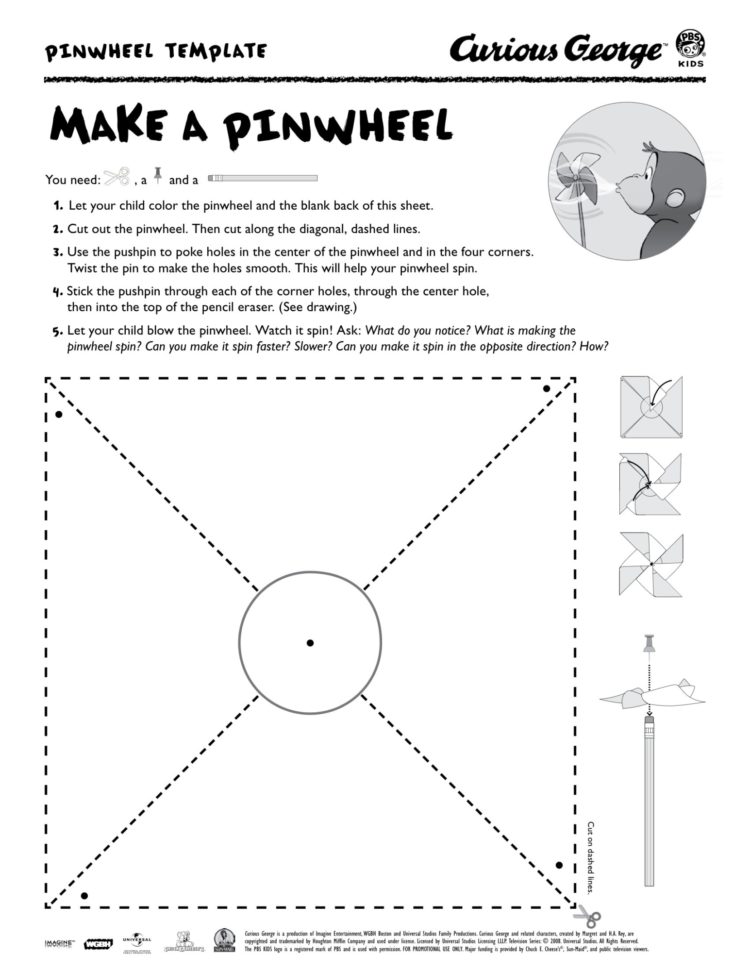 Easy Printable Pinwheels