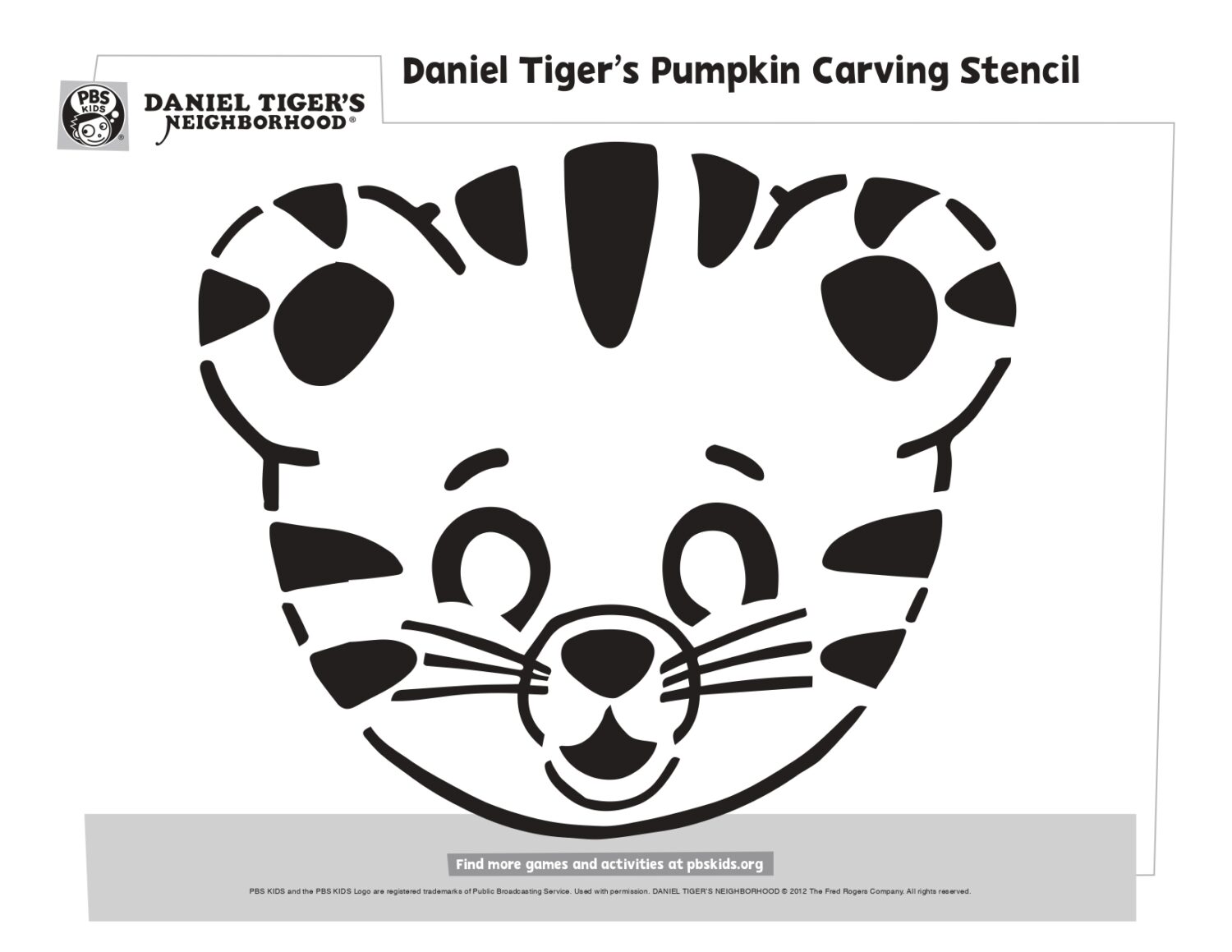 Daniel Tiger Pumpkin Carving Stencil | Kids… | PBS KIDS for Parents