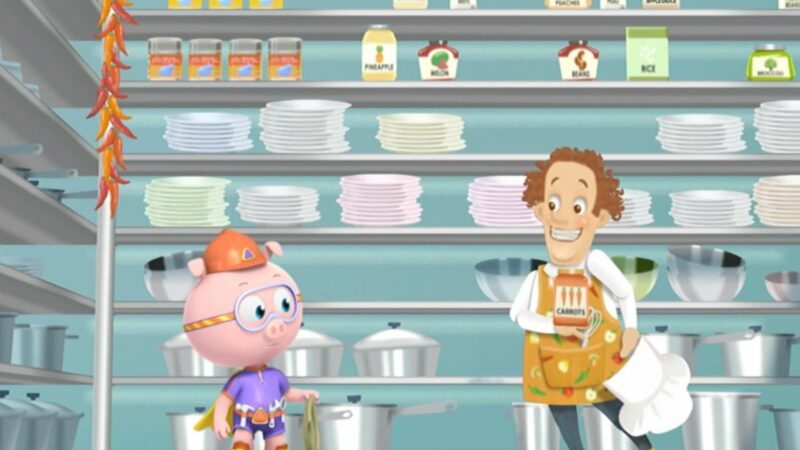 阿尔法猪和厨师的照片。